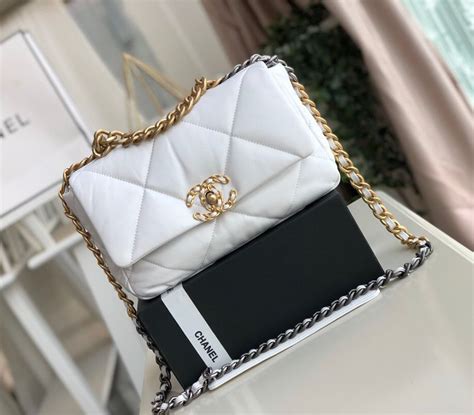 chanel 19 small white|More.